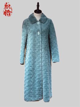 Zhiwu New Off-Season Sale Grain Sheep Shear Coat Mid-Length Mink Fur Collar Fur Jacket One-piece