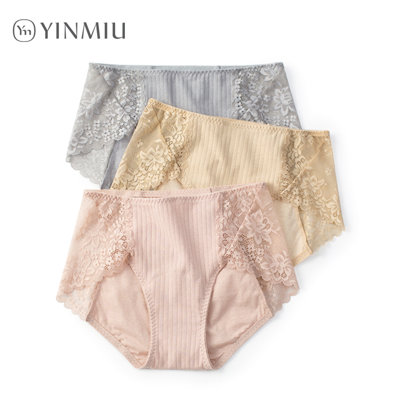 3 pieces of physiological underwear female period menstrual period leak-proof middle waist cotton large size health menstrual safety pants aunt artifact