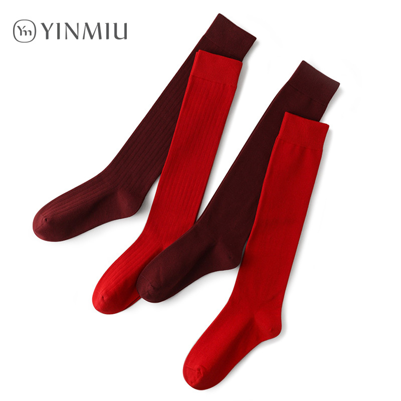 Red Socks for Women, Zodiac Year, Slight Pressure, Slimming, Beautiful Legs, Ankora Red Calf Socks, Long Tube Slouch Socks, Autumn and Winter
