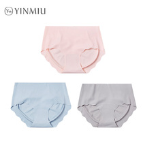 3 unscented underwear Womens Ice Silk anti-clip hip waist one piece of antibacterial lady belly lifting hip exercise fitness