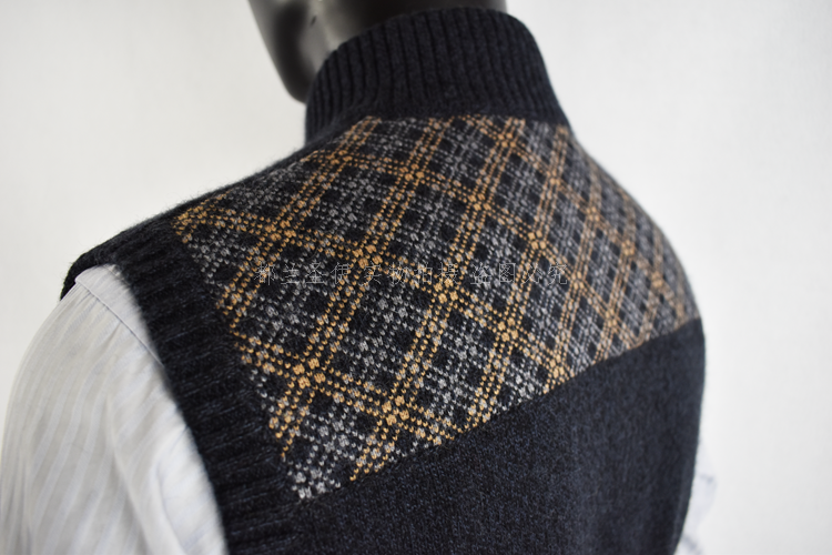 Áo len cashmere vest nam mùa thu và mùa đông cổ áo trung niên đan áo vest kinh doanh ấm áp áo vest nam vest nam cao cấp