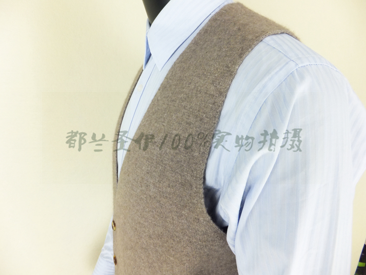 Cashmere áo len nam vest vest nam mùa thu và mùa đông len vest nam V-Cổ áo len trung niên knit cardigan vest dày