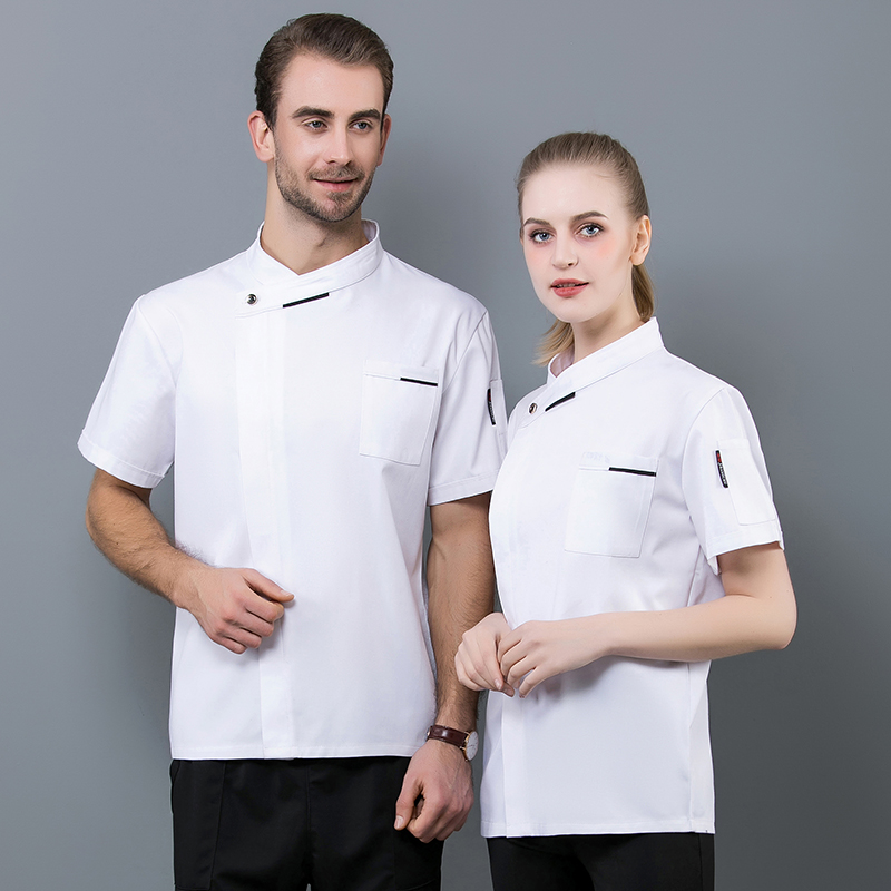 công việc bếp quần áo nam mùa hè Chef của workclothes đầu bếp đồng phục khách sạn quần áo phục vụ bồi bàn đầu bếp tay áo ngắn