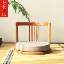 Japanese style and room chair tatami all solid wood back chair floor seat low chair creative balcony legless bay window chair