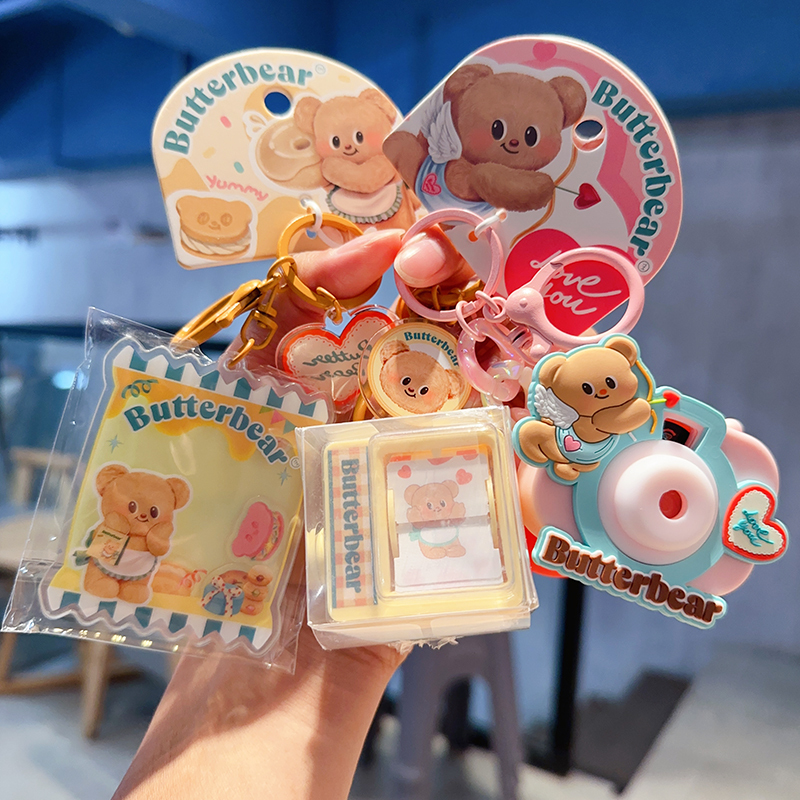Cartoon Merchandise Official Butter Bear Flip Animation Machine Toy Keychain for Women ins Style Projection Camera Pendant Cartoon Merchandise Official Butter Bear Flip Animation Machine Toy Keychain for Women ins Style Projection Camera Pendant