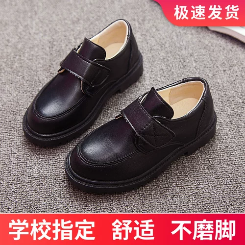 Мягкая черная обувь для мальчиков для кожаной обуви в английском стиле, мягкая подошва, в британском стиле, подходит для подростков