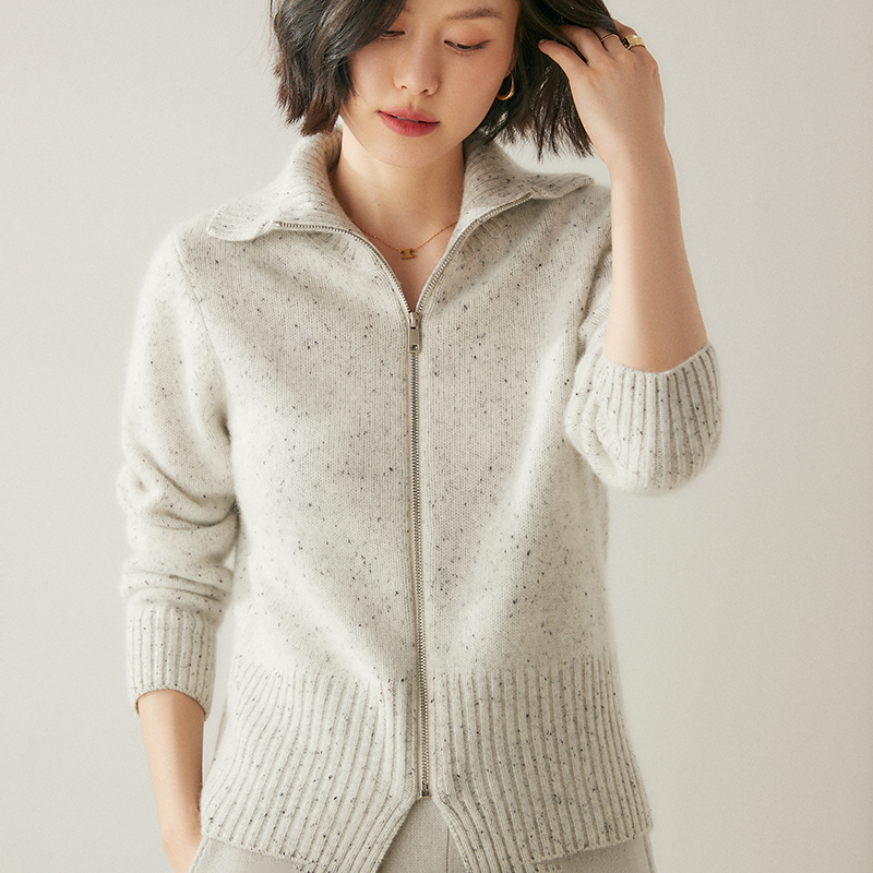 Heavy-Duty Floral Yarn Lapel~Cos Style Cashmere Knit Cardigan Women's Coat, Lazy Style Loose Thick Sweater New Model Heavy-Duty Floral Yarn Lapel~Cos Style Cashmere Knit Cardigan Women's Coat, Lazy Style Loose Thick Sweater New Model