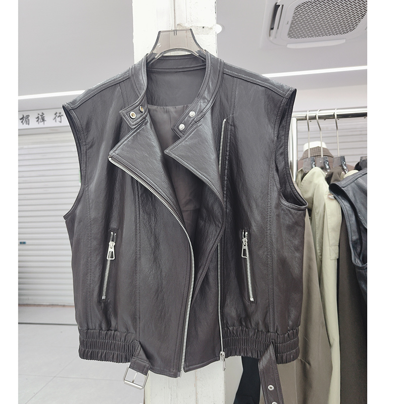 Leather Vest 2026 Autumn Fashionable Motorcycle Style Leather Vest for Women Stylish Trendy Versatile Jacket Leather Vest 2026 Autumn Fashionable Motorcycle Style Leather Vest for Women Stylish Trendy Versatile Jacket