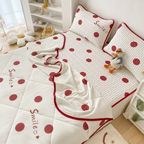 ins summer latex mat three or four sets of summer quilt household washable folding ice silk mat Summer air conditioning mat