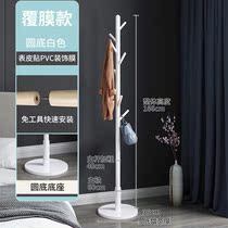 Solid wood coat rack hanging bag shelf floor bedroom household living room vertical storage rack into the door hanging clothes rod