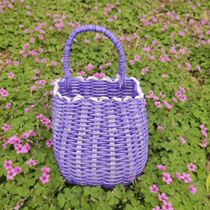 Tramway Decoration Small Accessories Containing Basket Pure Hand Woven Electric Car Set Items Bag Small Hanging Basket Hanging Bag Electric Bottle Car