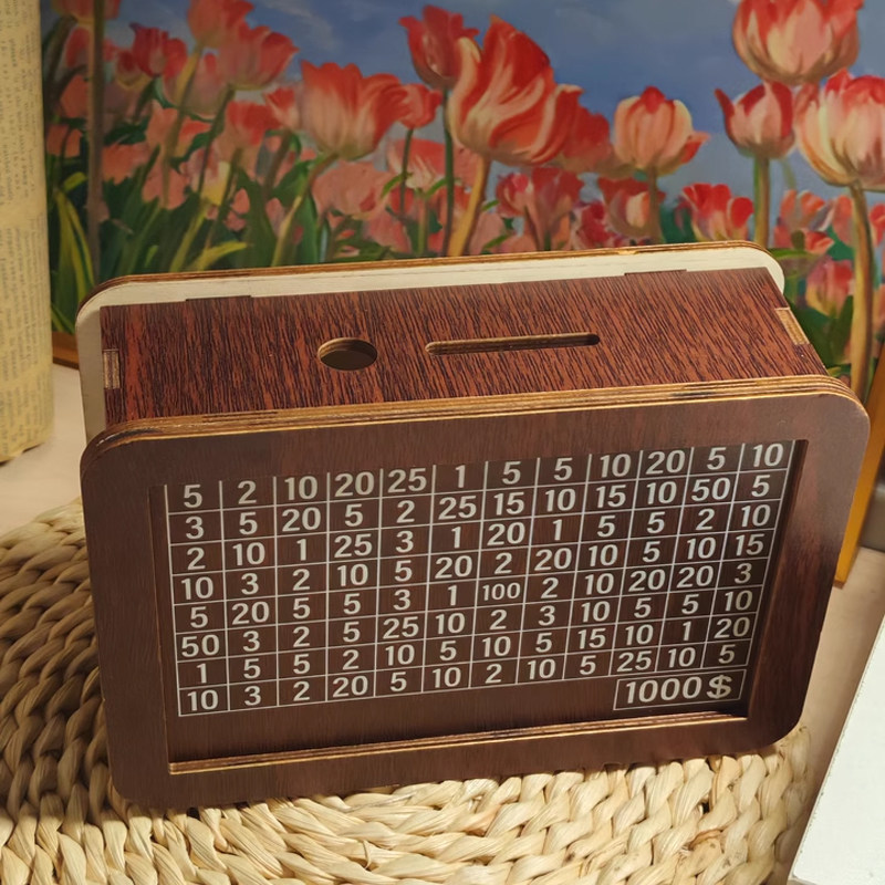 2025 New Wooden Digital Piggy Bank, Only Deposits, No Withdrawals, Retro High-End Creative Piggy Bank Toy for Boys and Girls