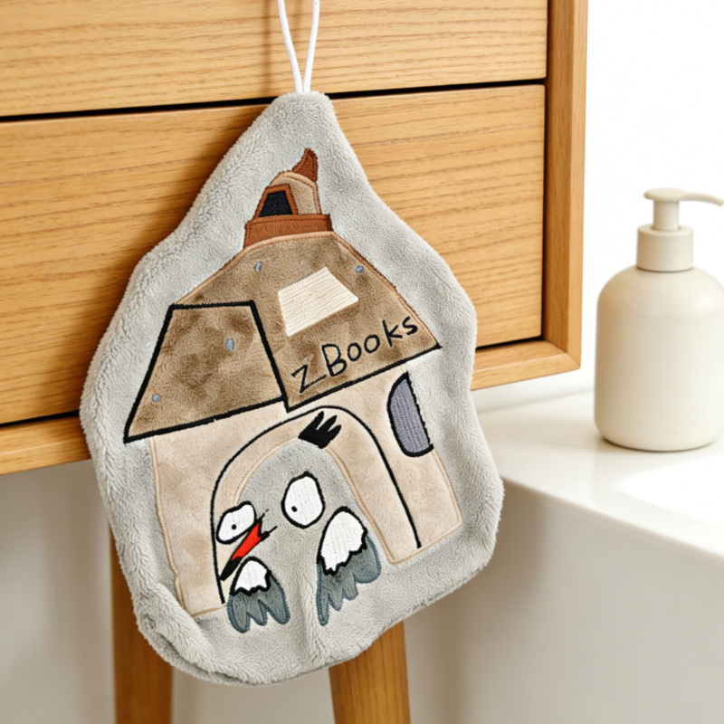 Yunnan Zhibushishi Original Design Seagull Thickened Soft Portable Embroidered Hand Towel for Travel