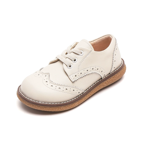 妙趣儿 Весенняя детская обувь для кожаной обуви в английском стиле, из натуральной кожи, мягкая подошва