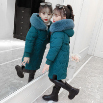 Girls winter clothing 2020 new childrens clothes in long style thickened cotton clothes jacket CUHK child foreign air cotton padded jacket