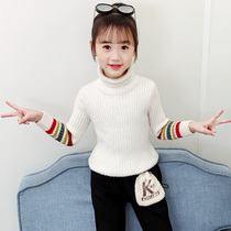 Girl Spring Autumn Clothing 2022 New Korean Version Children Clothing Trendy Foreign Air Sweater CUHK Children Children Fall Casual Blouses