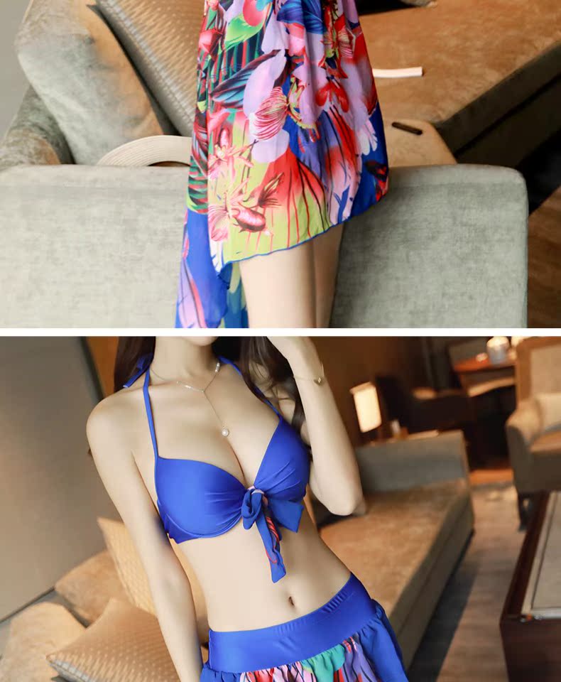 2019 thời trang mới bikini bikini gợi cảm nữ ngực nhỏ tụ tập váy ba dây nóng bỏng Hàn Quốc - Bikinis đồ bơi bikini