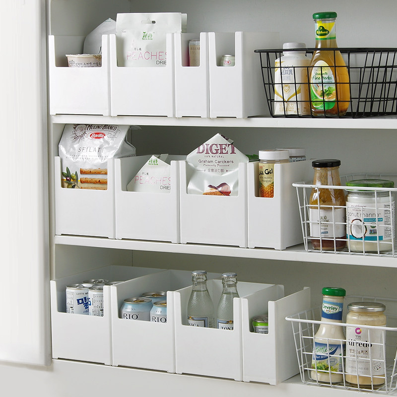 Overall cabinet storage box kitchen tableware storage box plastic seasoning tank rack pot organizer box kitchenware storage box