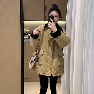 Korean Style Lapel Workwear Padded Cotton Jacket for Women 2025 Autumn and Winter New Style High-End Loose Casual Thickened Warm Cotton Coat