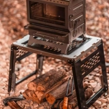 Черный массивный стол IGT, складной стол для уличной дровяной печи, быстро открывающийся стол из нержавеющей стали, адаптированный к классическому камину Magic Cube