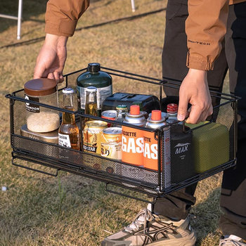 Komen two-unit folding storage box ck-51 desktop storage basket large-capacity outdoor equipment iron storage rack