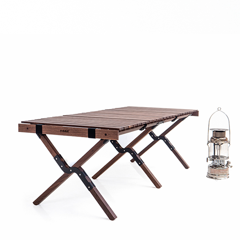 Shiliang Store Folding Table M Style Black Walnut Solid Wood Egg Roll Table Portable Outdoor Camping Garden Small House Coffee Table - Taobao