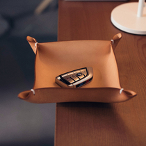 Tanning cowhide tray home creative small objects storage decoration handmade