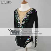 LIUHUO Gymnastique artistique Suit La Gymnastics Competition Clothing Performance Suit Women Children Black Velvet BD1965