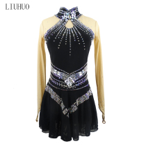 Liuhuo Adult Womens Skating Clothes Handmade Childrens Skating Skirts Show Clothes Black BD536