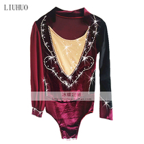 Liuhuo figure skating exam dress performance costume childrens artistic gymnastics costume competition costume mens burgundy BD556