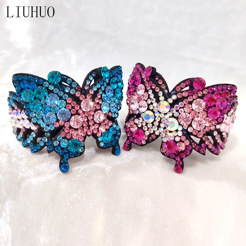 LIUHUO Rhinestone Crown Girls Hair Accessories Rhythmic Gymnastics Cheerleading Examination Headdress Head Flower BD1283-2X