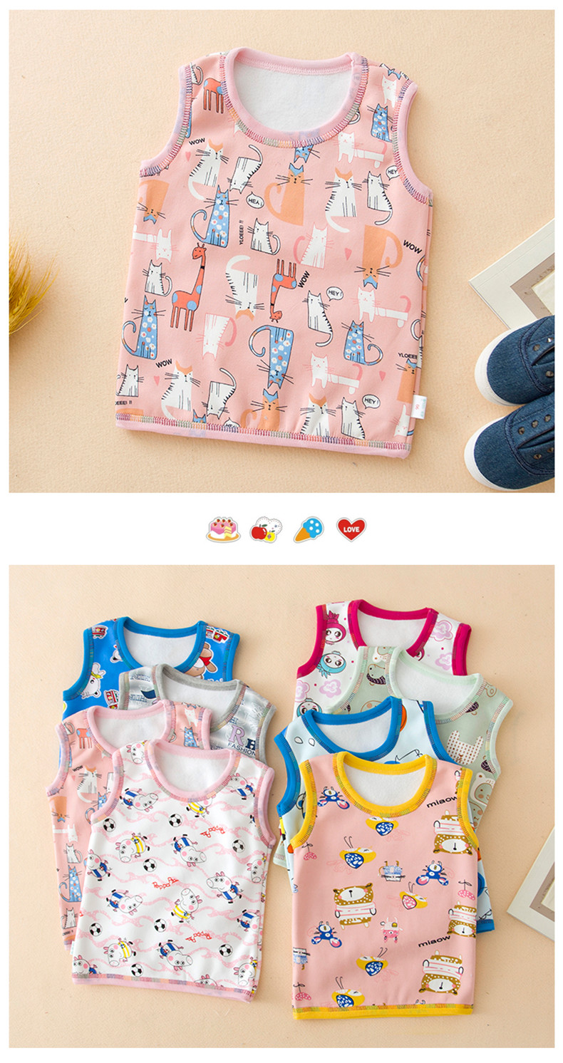 Mùa đông em bé cộng với áo nhung dày của trẻ em mặc vest gần gũi với bé trai và bé gái mặc vest vest ấm áp áo khoác trẻ em