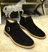 Winter Snow Boots Man Genuine Leather Fashion Side Zip Trend Inglén 100 Hitch High Bunch Shoes Plus Suede Warm Two Cotton Shoes Men