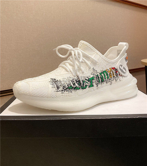 European station men's shoes 2020 summer new trendy fashion all-match coconut men's shoes white breathable flying woven sports shoes