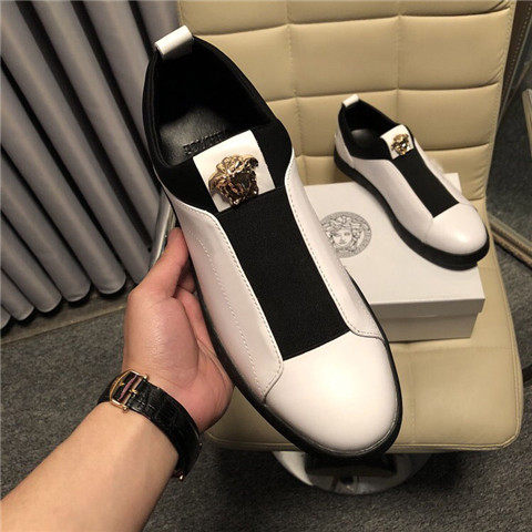European station men's shoes summer Medusa loafers men's leather breathable Korean version Vasaki fashion casual lazy shoes