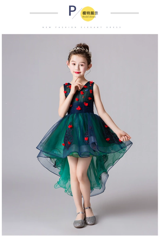 Cô gái mới catwalk buổi tối trình diễn váy pettiskirt trẻ em trình diễn trang phục nhỏ chủ trang phục piano mùa đông - Váy trẻ em