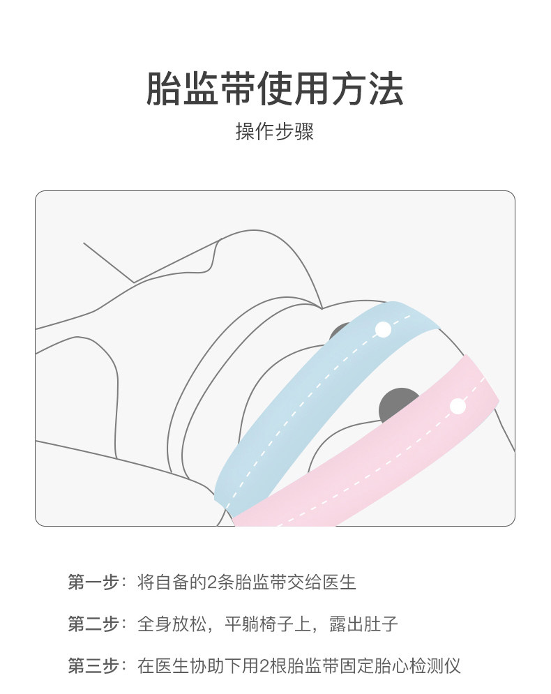 胎心监护带孕妇专用医院同款产检胎监带2条孕晚期监测绑腹带加宽1 — 11