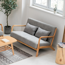 Nordic Minimalist Office Sofa Tea Table Composition Solid Wood Folk Sleeping small trio Place hotel Reception room Guest Sofa