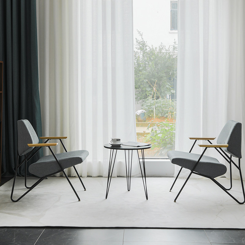 Modern Iron Art Industrial Wind Single Small Sofa Milk Tea Hotel Leisure Talks Office Guests Table And Chairs Tea Table Combinations