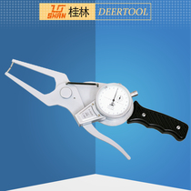 Authentic Guilin belt table external card gauge 0-50*125 card clamp meter inside and outside mechanical with scale large dial claw length 125