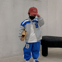 Boy Spring Autumn Season Suit Childrens Baby Sweatpants Two Sets 2022 Of 2022 New Chinese Children Han Fan Leisure Cham