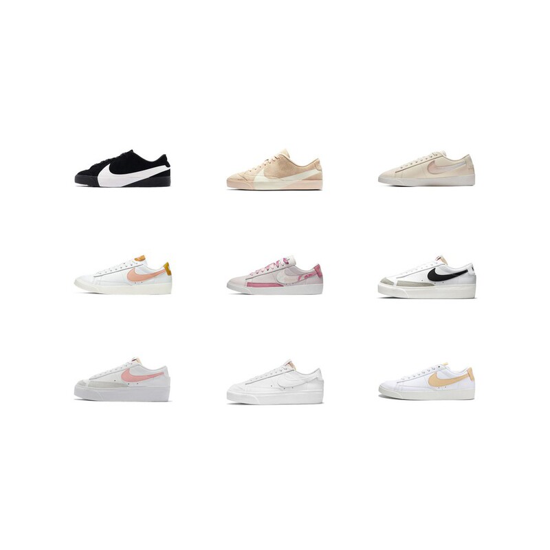 [Climbing] Nike Blazer Trendy Casual Versatile Synthetic Leather/Canvas Low-Top Commuter Sneakers for Women