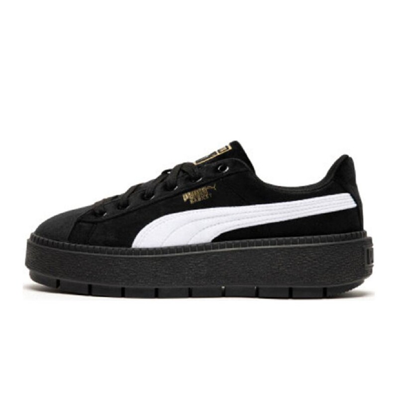 Puma Sneakers Lace-Up Round Toe All-Season Black Low-Top Non-Slip Suede Women's Platform Puma Sneakers Lace-Up Round Toe All-Season Black Low-Top Non-Slip Suede Women's Platform