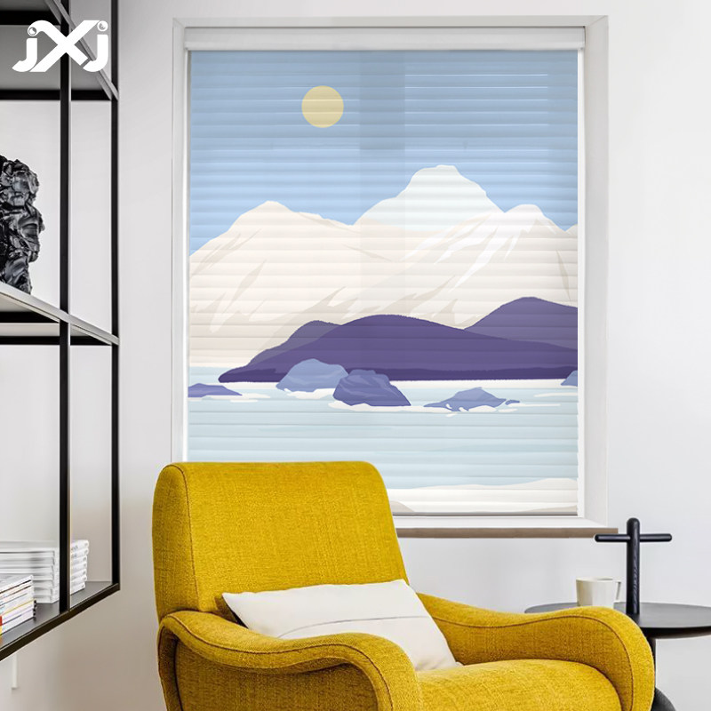 JXJ Shangri-La roller blinds, soft yarn blinds, printing blinds, living room and bedroom curtains, balcony dimming blinds, sunshade blinds