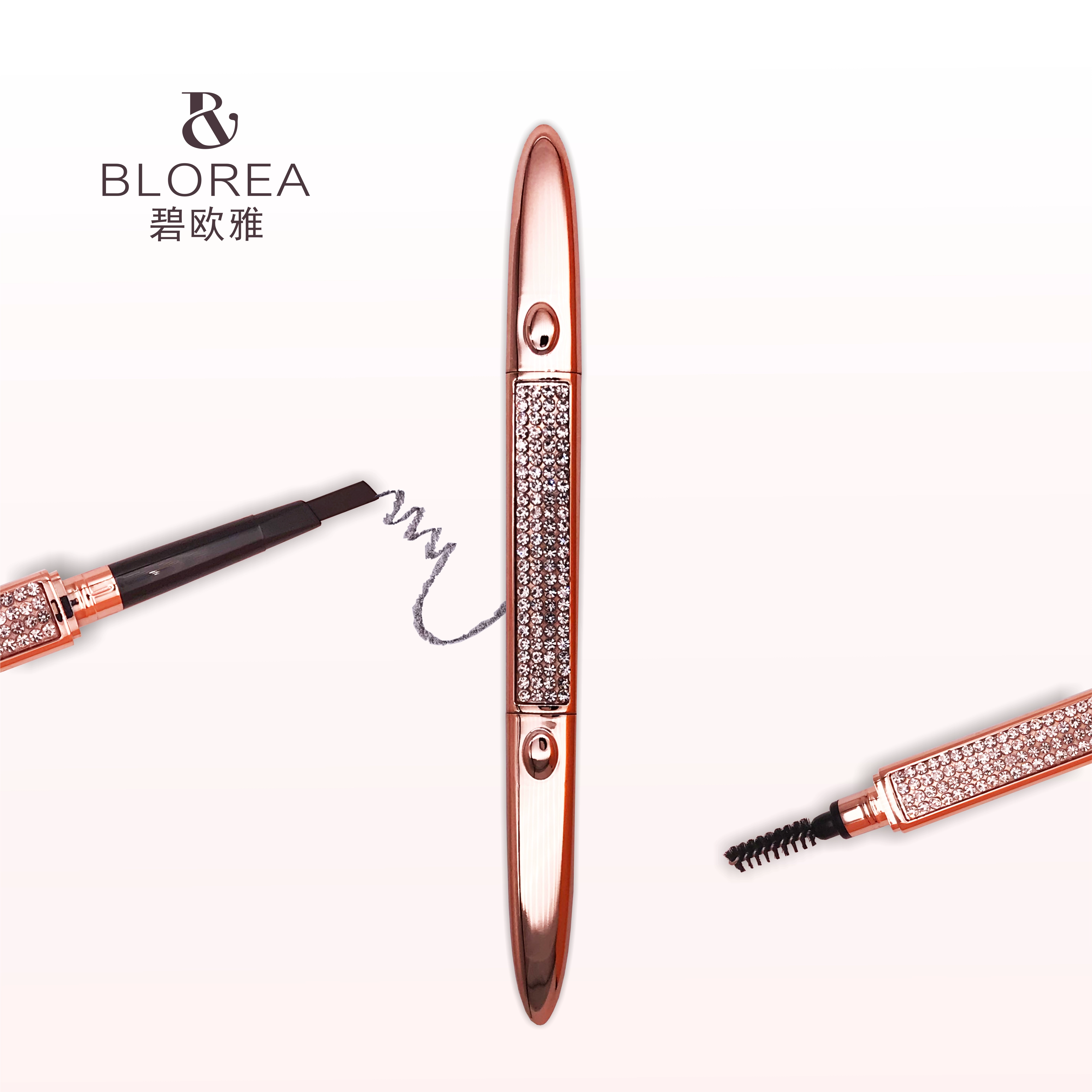 Biouya Star Diamond Queen Eyebrow Pencil Automatic Eyebrow Pencil Hai đầu dễ lên màu, dễ sử dụng, không dễ lem, mới cho người mới bắt đầu - Bút chì lông mày / Bột / Stick