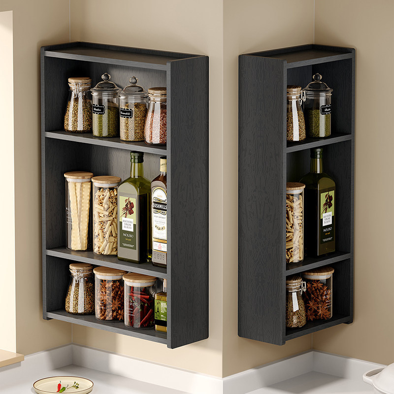 Kitchen Spice Storage Rack Wall-Mounted Multi-Functional Narrow Wall Shelf Cabinet Small Spice Storage Cabinet