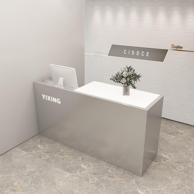 Simple modern stainless steel bar tablewomen's clothing store checkout counter beauty salon barber front desk