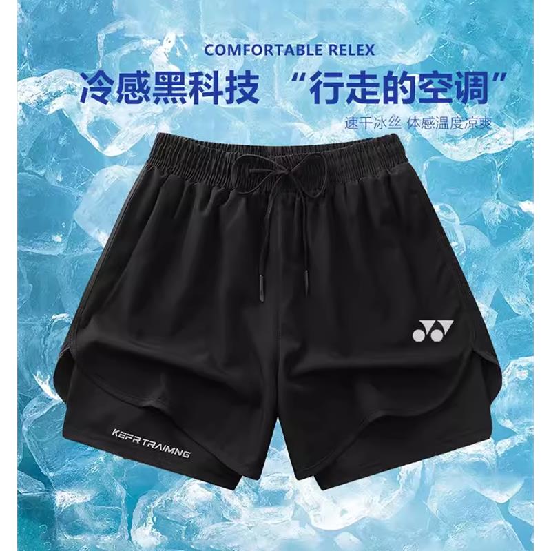 Badminton Sports Shorts Yy Anti-Exposure Quick-Drying Breathable Fake Two-Piece Running Fitness Training Shorts Couple Badminton Sports Shorts Yy Anti-Exposure Quick-Drying Breathable Fake Two-Piece Running Fitness Training Shorts Couple