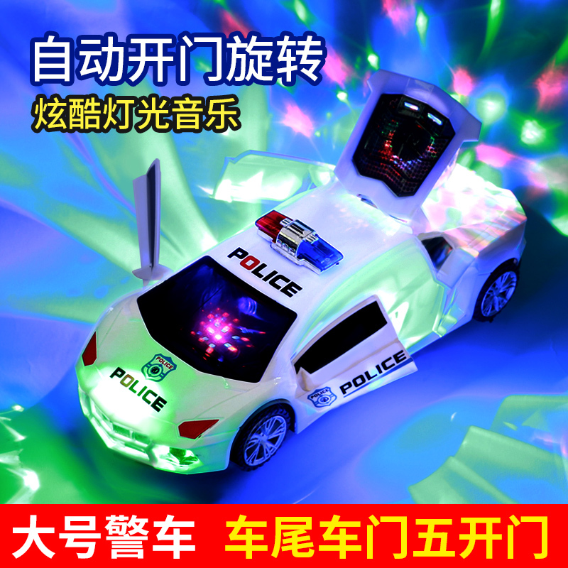 Children's Dancing and Spinning Police Car Toy, Electric Car with Music and Flashing Lights, Universal Toy Car for Boys