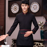 Мужской черный лонгслив, фартук